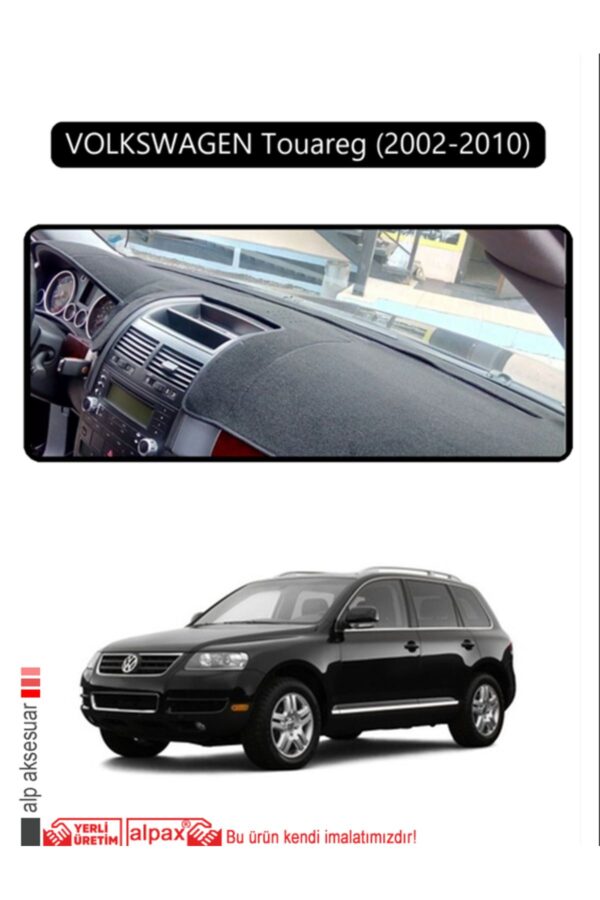 Volkswagen Touareg 2002-2010 Torpido Koruma Halısı Araca Özel Üretim - Kenarı Siyah