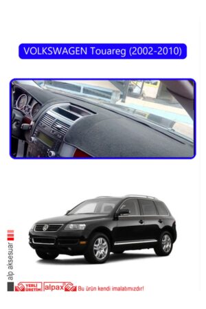 Volkswagen Touareg 2002-2010 Torpido Koruma Halısı Araca Özel Üretim - Kenarı Mavi