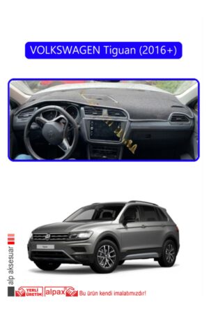 Volkswagen Tiguan 2016+ Torpido Koruma Halısı Araca Özel Üretim - Kenarı Mavi
