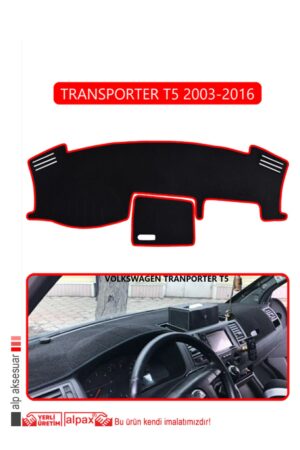 Volkswagen T5 2003-2016 Torpido Koruma Halısı Araca Özel Üretim - Kenarı Kırmızı