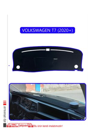 Volkswagen T7 2020+ Torpido Koruma Halısı Araca Özel Üretim - Kenarı Mavi