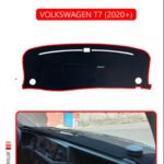Volkswagen T7 2020+ Torpido Koruma Halısı Araca Özel Üretim - Kenarı Kırmızı