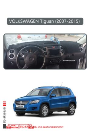 Volkswagen Tiguan 2007-2015 Torpido Koruma Halısı Araca Özel Üretim - Kenarı Gri