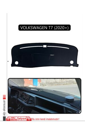 Volkswagen T7 2020+ Torpido Koruma Halısı Araca Özel Üretim - Kenarı Siyah