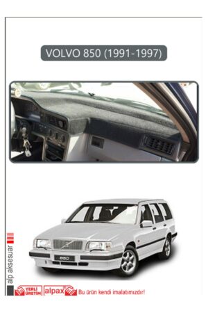 Volvo 850 1991-1997 Torpido Koruma Halısı Araca Özel Üretim - Kenarı Gri