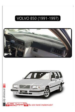 Volvo 850 1991-1997 Torpido Koruma Halısı Araca Özel Üretim - Kenarı Siyah