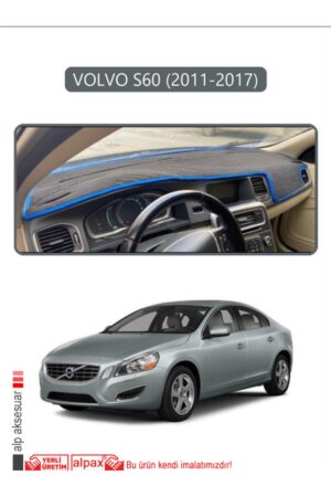 Volvo S60 2011-2017 Torpido Koruma Halısı Araca Özel Üretim - Kenarı Kırmızı
