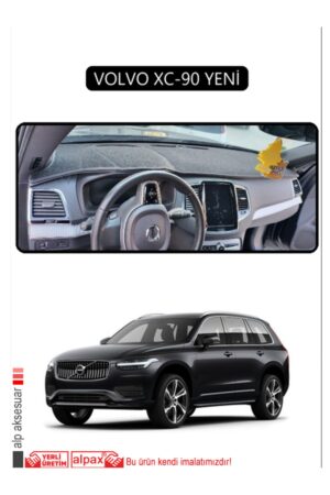 Volvo XC-90 Yeni Torpido Koruma Halısı Araca Özel Üretim - Kenarı Siyah