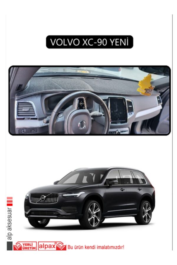 Volvo XC-90 Yeni Torpido Koruma Halısı Araca Özel Üretim - Kenarı Siyah
