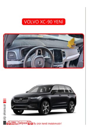 Volvo XC-90 Yeni Torpido Koruma Halısı Araca Özel Üretim - Kenarı Kırmızı