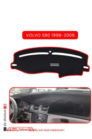 Volvo S80 1998-2006 Torpido Koruma Halısı Araca Özel Üretim - Kenarı Kırmızı