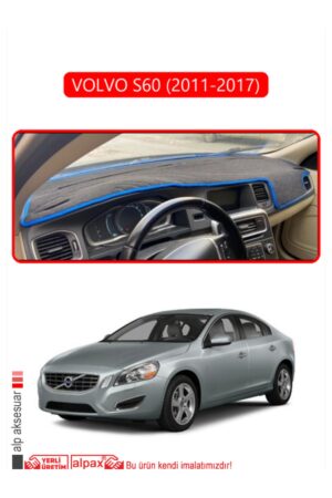 Volvo S60 2011-2017 Torpido Koruma Halısı Araca Özel Üretim - Kenarı Kırmızı