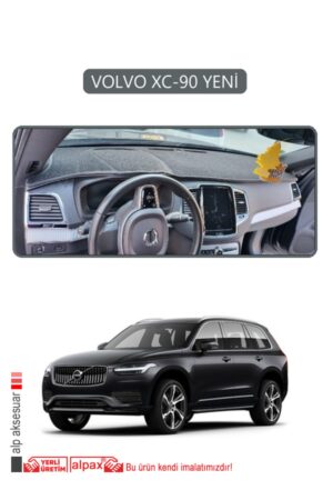 Volvo XC-90 Yeni Torpido Koruma Halısı Araca Özel Üretim - Kenarı Gri
