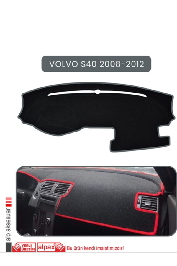 Volvo S40 2008-2012 Torpido Koruma Halısı Araca Özel Üretim - Kenarı Gri