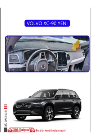 Volvo XC-90 Yeni Torpido Koruma Halısı Araca Özel Üretim - Kenarı Mavi