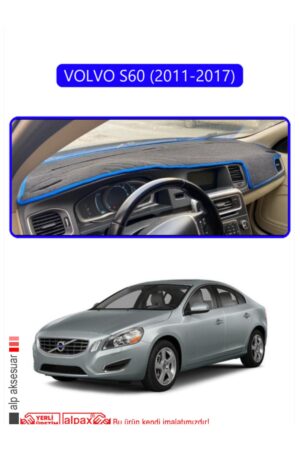 Volvo S60 2011-2017 Torpido Koruma Halısı Araca Özel Üretim - Kenarı Mavi