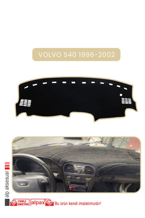 Volvo S40 1996-2002 Torpido Koruma Halısı Araca Özel Üretim - Kenarı Bej