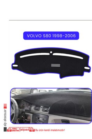 Volvo S80 1998-2006 Torpido Koruma Halısı Araca Özel Üretim - Kenarı Mavi