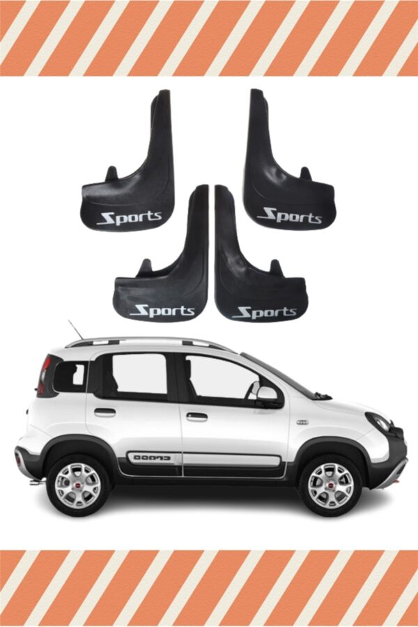 Fiat Panda Sports yazılı 4’lü tozluk çamurluk paçalık şık koruma