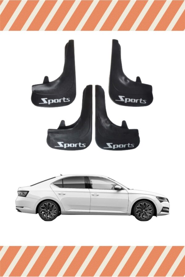 Skoda Superb Sports yazılı 4’lü tozluk çamurluk paçalık kaliteli koruma