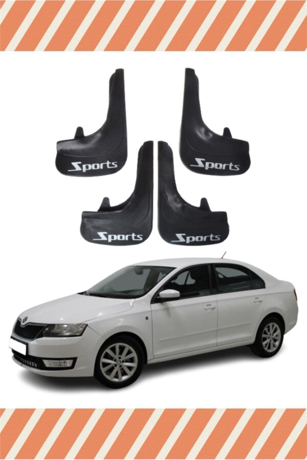 Skoda Rapid Sports yazılı 4’lü tozluk çamurluk paçalık şık ve dayanıklı