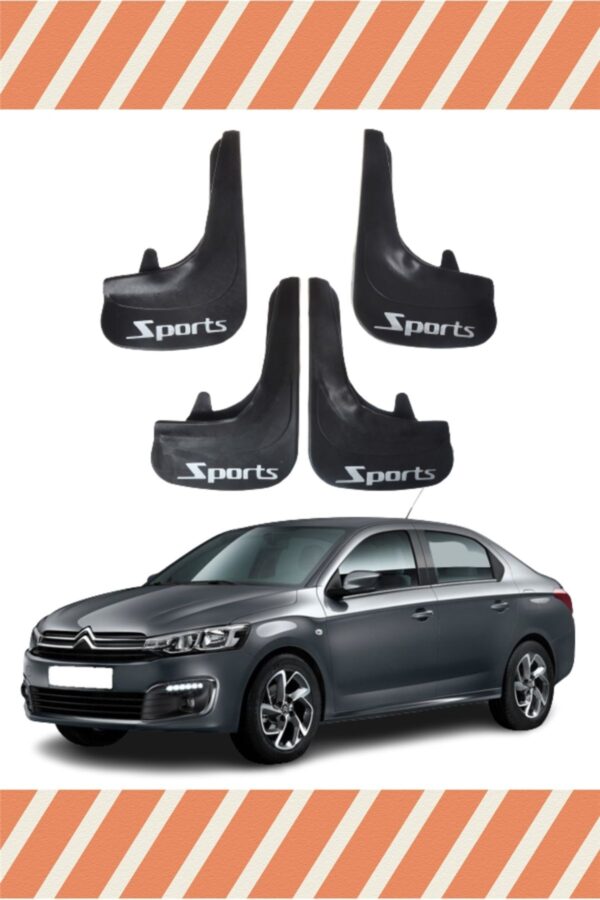 Citroen C Elysee Sports yazılı 4’lü tozluk çamurluk paçalık uyumlu set