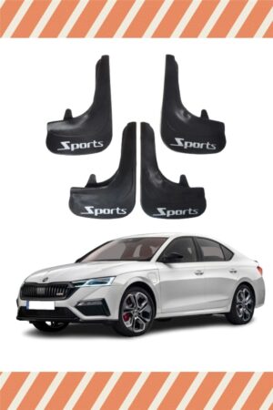 Skoda Octavia Sports yazılı 4’lü tozluk çamurluk paçalık koruma sağlar