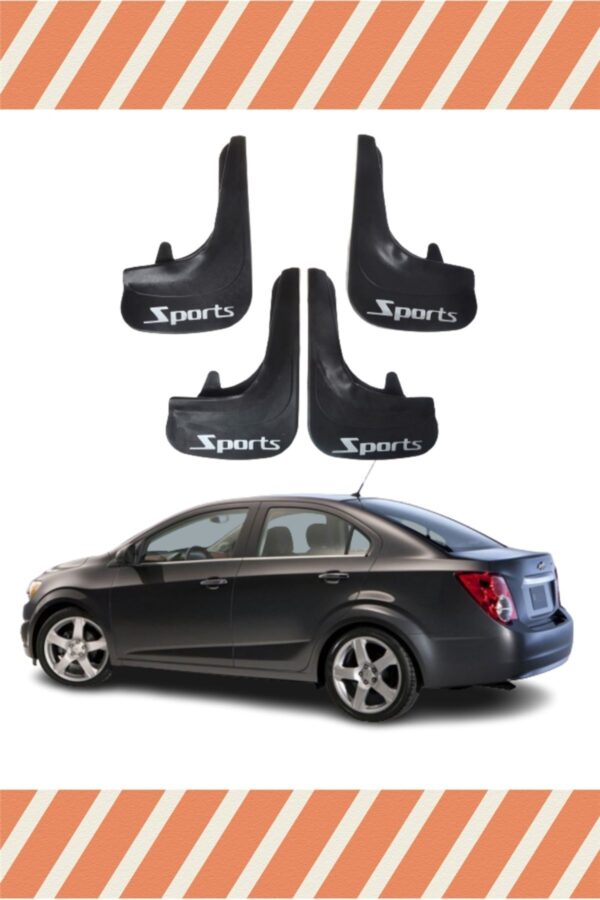 Chevrolet Aveo Sd 2011 sonrası Sports yazılı 4’lü tozluk çamurluk paçalık koruma sağlar