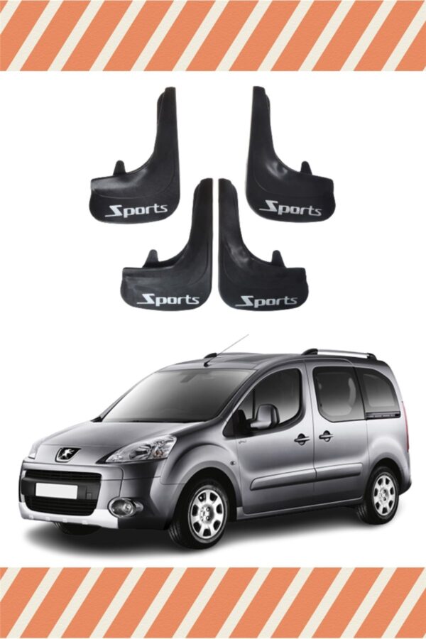 Peugeot Partner Sports yazılı 4’lü tozluk çamurluk paçalık dayanıklı ve şık