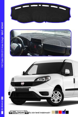 Fıat Doblo 2008-2013 Arası Airbagli Modele Özel Torpido Koruma Halısı - Mavi Kenar
