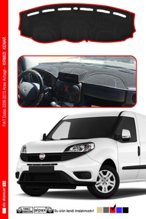 Fıat Doblo 2008-2013 Arası Airbagli Modele Özel Torpido Koruma Halısı - Kırmızı Kenar