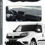 Fıat Doblo 2008-2013 Arası Airbagli Modele Özel Torpido Koruma Halısı - Gri Kenar