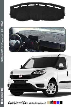 Fıat Doblo 2008-2013 Arası Airbagli Modele Özel Torpido Koruma Halısı - Gri Kenar