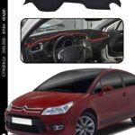 Cıtroen C4 2005-2020 Arası Modele Özel Torpido Koruma Halısı - Siyah Kenar