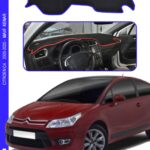 Cıtroen C4 2005-2020 Arası Modele Özel Torpido Koruma Halısı - Mavi Kenar