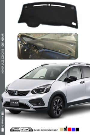 Honda Jazz 2009-2013 Arası Modele Özel Torpido Koruma Halısı - Gri Kenar