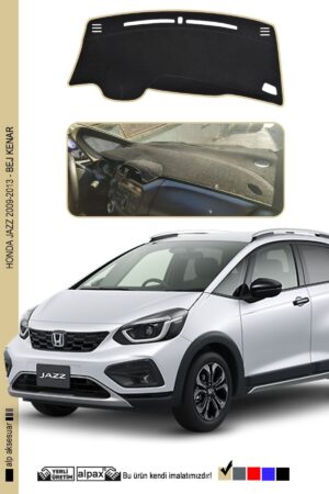 Honda Jazz 2009-2013 Arası Modele Özel Torpido Koruma Halısı - Bej Kenar