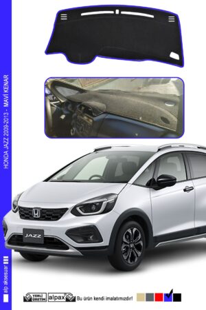 Honda Jazz 2009-2013 Arası Modele Özel Torpido Koruma Halısı - Mavi Kenar