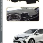 Renault Clio 4 (2012-2019) Uyumlu Torpido Koruma Halısı - Gri Kenarlı