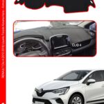 Renault Clio 4 (2012-2019) Uyumlu Torpido Koruma Halısı - Kırmızı Kenarlı