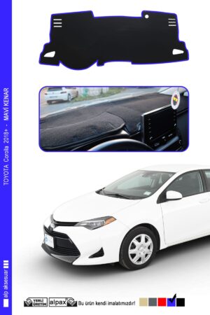 Toyota Corolla 2018+ Modellere Özel Torpido Koruma Halısı - Kenarı Mavi