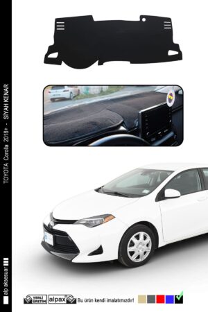 Toyota Corolla 2018+ Modellere Özel Torpido Koruma Halısı - Kenarı Siyah