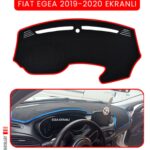 Fiat Egea 2014-2024 Arası Modele Özel Ekranlı Torpido Koruma Halısı - Kırmızı Kenar