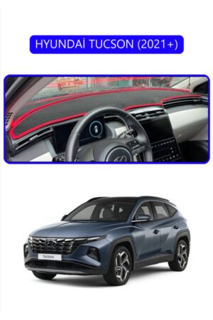 Hyundai Tucson 2021 Torpido Koruma Halısı - Mavi Kenar