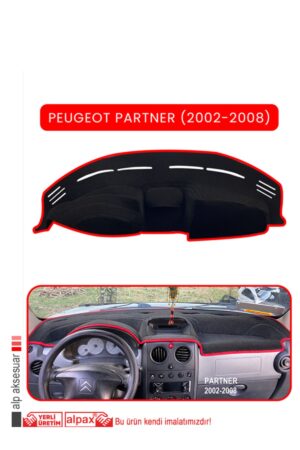 Peugeot Partner (2002-2008) Torpido Koruma Halısı - Kırmızı Kenar