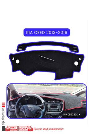 Kia Ceed 2013-2019 Modellere Özel Torpido Koruma - Mavi Kenar