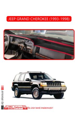 Jeep Grand Cherokee 1993-1998 Modellere Uyumlu Özel Torpido Koruma Halısı - Kırmızı Kenar