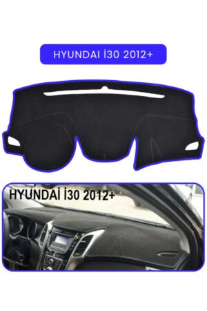 Hyundai I30 2012 Torpido Koruma Halısı - Mavi Kenar