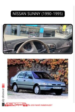 Nissan Sunny 1990-1995 Modellere Özel Torpido Koruma Halısı - Siyah Kenar