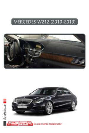 Mercedes W212 2010-2013 Modellere Özel Torpido Koruma Halısı - Gri Kenar